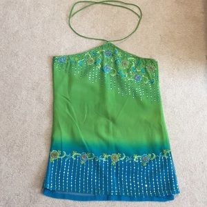 Indian green/blue outfit